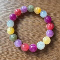 直播爆款海云母七彩光变手串阳光下变色血沉宝七彩变色款树脂手串