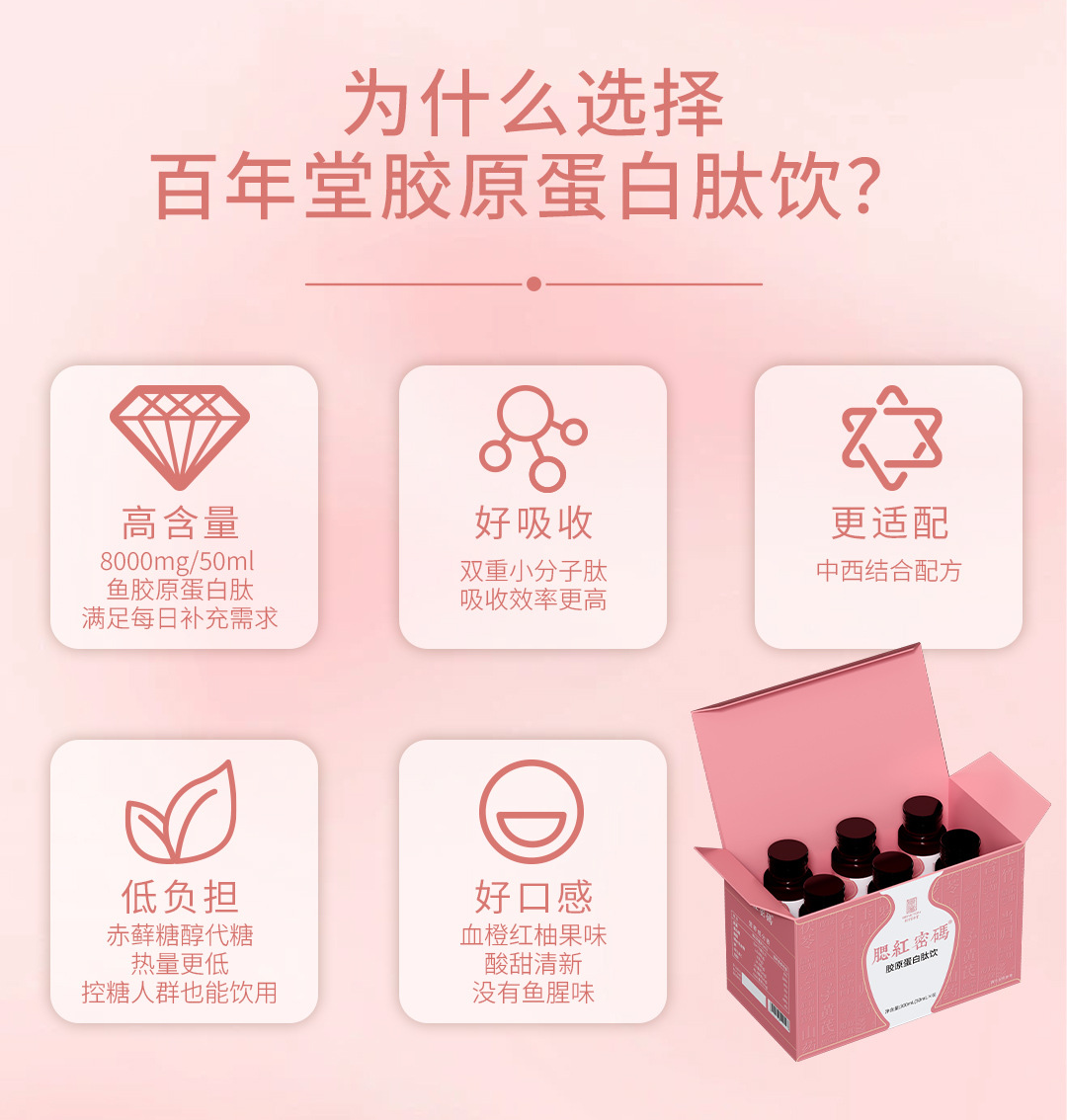 Fish Collagen Peptide Oral Liquid (胶原蛋白肽口服液) — Small-Molecule Marine Collagen Drink, 600ml Gift Box quality and texture