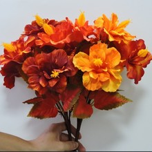 跨境仿真花牵牛花喇叭花百万小玲户外花箱花槽插花挂壁假花花藤