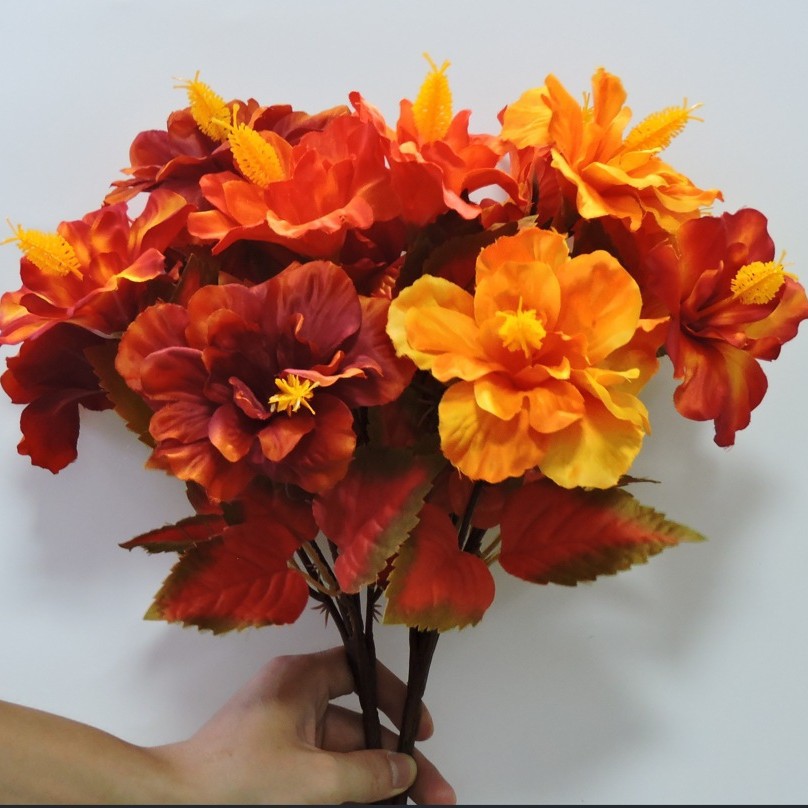 跨境仿真花牵牛花喇叭花百万小玲户外花箱花槽插花挂壁假花花藤