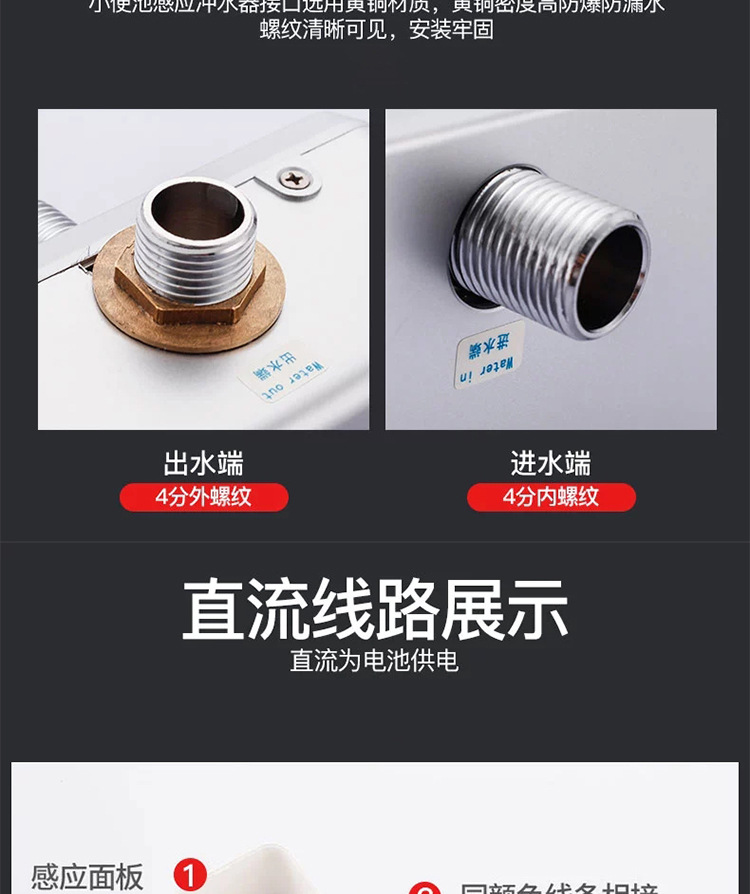 Exposed fully automatic urinal sensor, infrared type public toilet flushing valve sensor accessories undefined