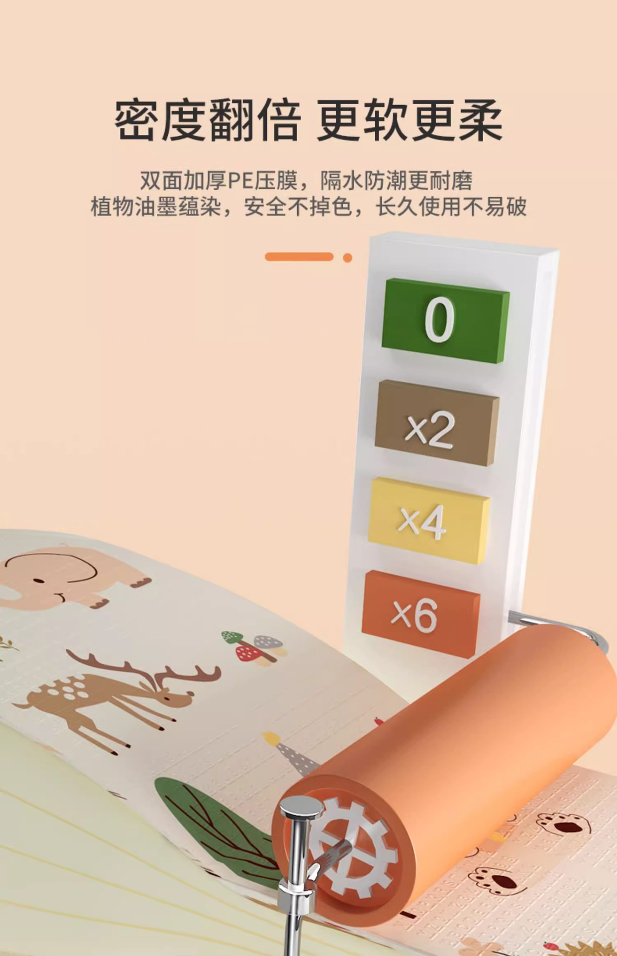 Wholesale children's climbing mat thickened cartoon foam mat game mat XPE baby crawling mat folding double-sided