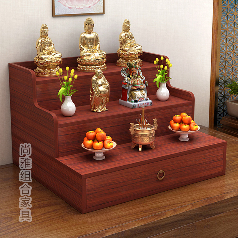 Wall-Mounted Household Buddha Table, Simple Drawer Style, Buddha Altar, Guanyin Shrine, Shrine, Altar, Incense Table