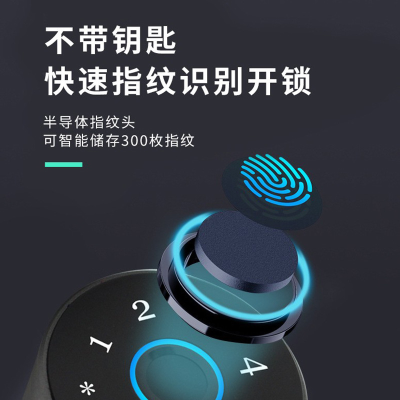 Cerradura de huellas digitales esférica inteligente transfronteriza cerradura de puerta sin llave cerradura de puerta doméstica puerta de madera interior cerradura inteligente electrónica de oficina