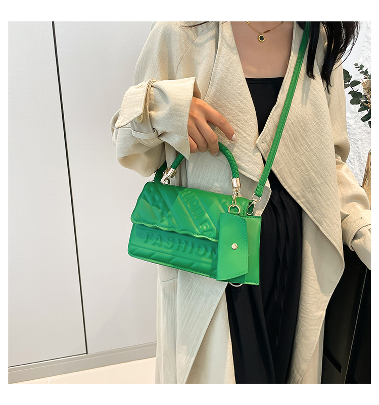 Ladies' candy-colored stylish handbag, 2024 autumn new ins single-shoulder crossbody bag, stylish embossed small square bag undefined