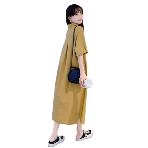 Maternity wear, summer dress, long cotton T-shirt, Korean style loose maternity skirt, summer knee-length skirt, summer skirt