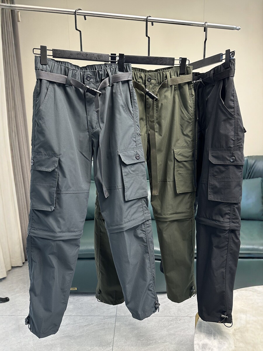 Pantalones de verano delgados desmontables de dos secciones Pantalones de secado rápido de hombre Pantalones de trabajo de hombre Pantalones rectos sueltos Pantalones de hombre