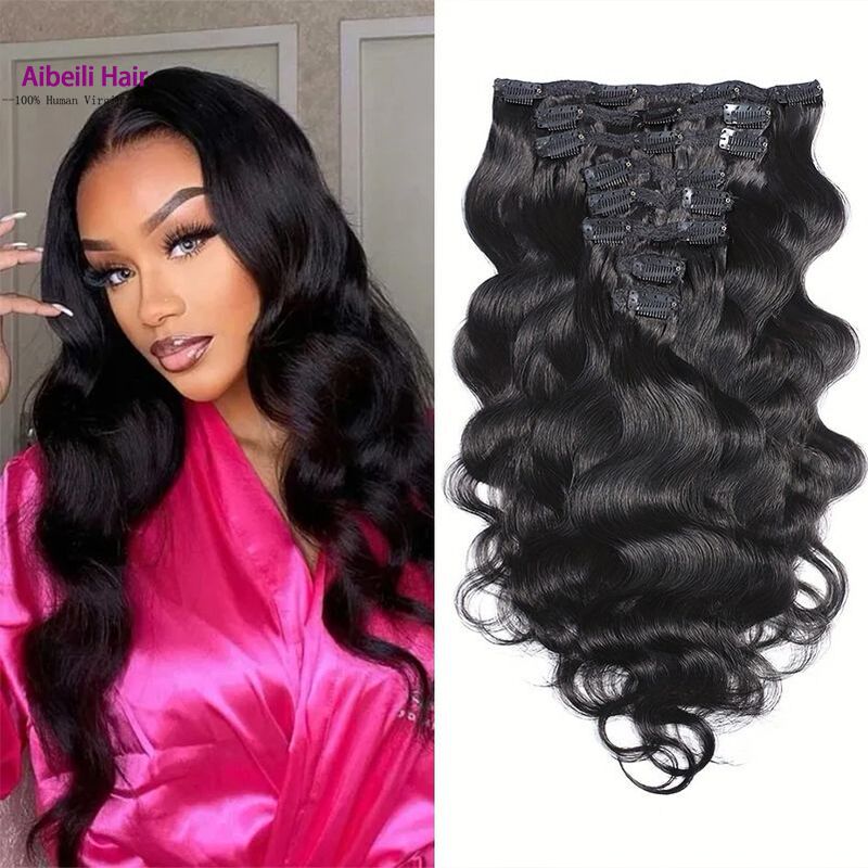 Traceless Hair extension body 8-piece Clip In Human Hair Extensions