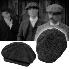 バス血黒組ウール八角帽男剃刀党英倫ベレー帽レトロ文芸新聞童帽ファッション画家帽