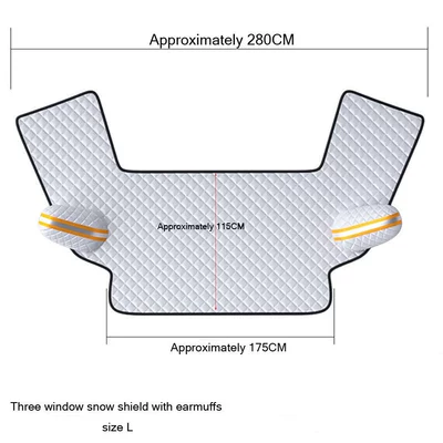 antifreeze half cover car jacket: Car snow shield - a0622-2-three-window-large-orange-earmuffs