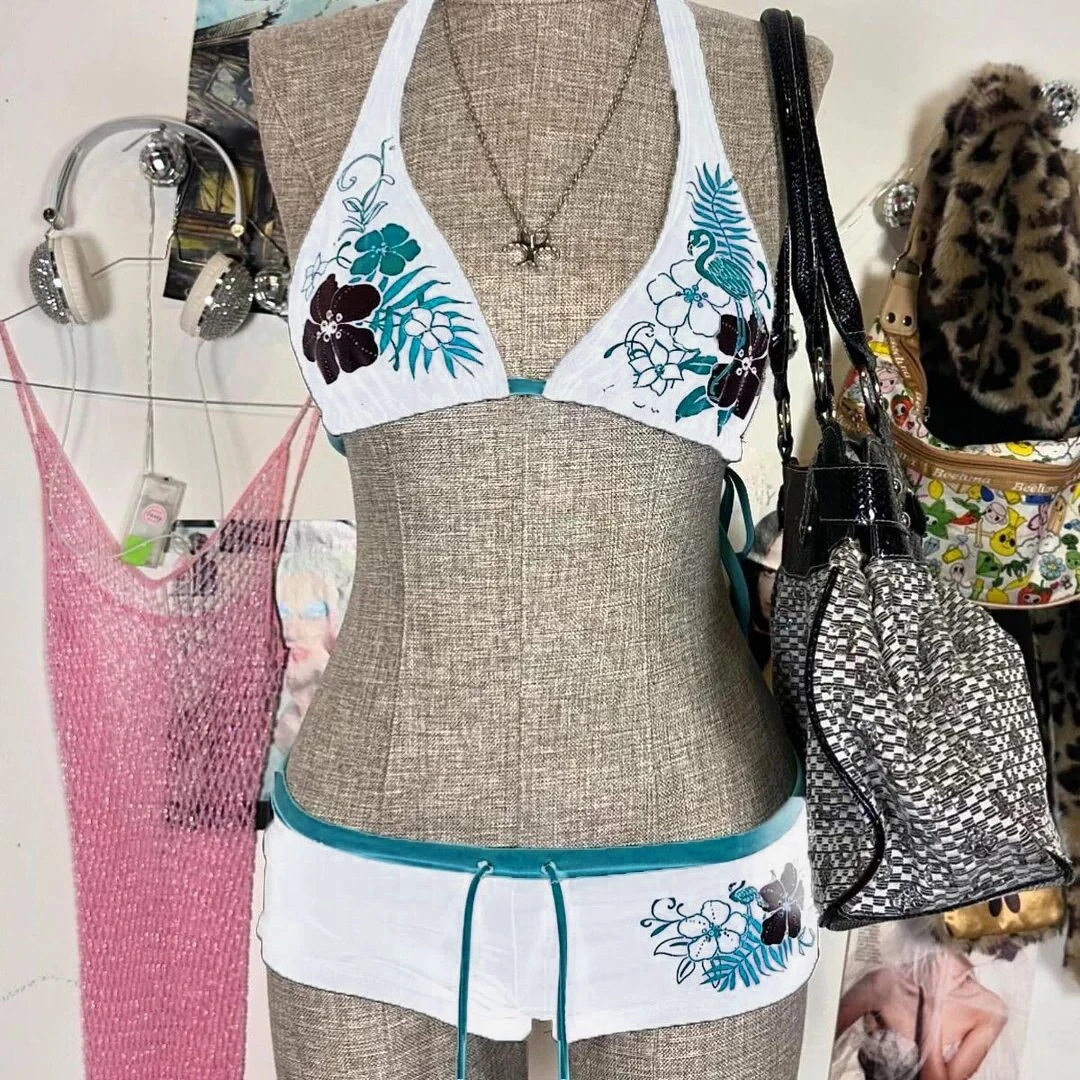 Spring Summer Y2K Slim Fit Bikini Swimwear Set Sexy European American Niche Design Trendy Spring/Summer Fashion_ecoleips.com