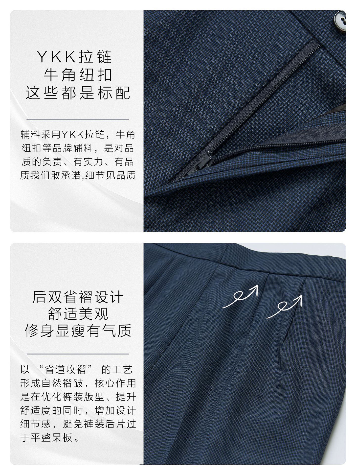 Pantalones azules tibetanos, pantalones de ropa de trabajo de mujer, pantalones recto y delgado, temperamento bancario, pantalones personalizados image 4