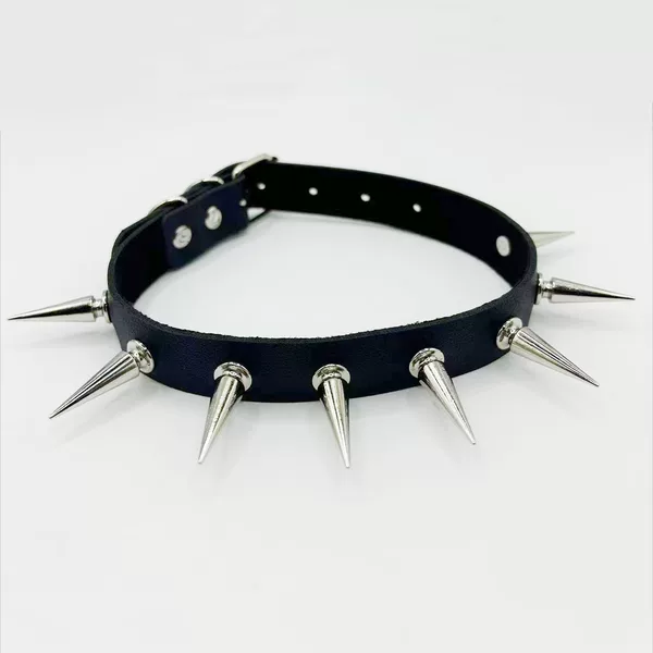 Cross-border European and American Diablo Gothic Harajuku PU Leather Collar Exaggerated Retro Personalized Plastic Spiked Punk Collar