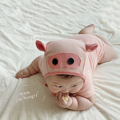 2021 Baby Influencer Toddler Bodysuit Newborn Clothes Little Pig Baby Summer Cartoon Cute Fashion Hairy Bodysuit