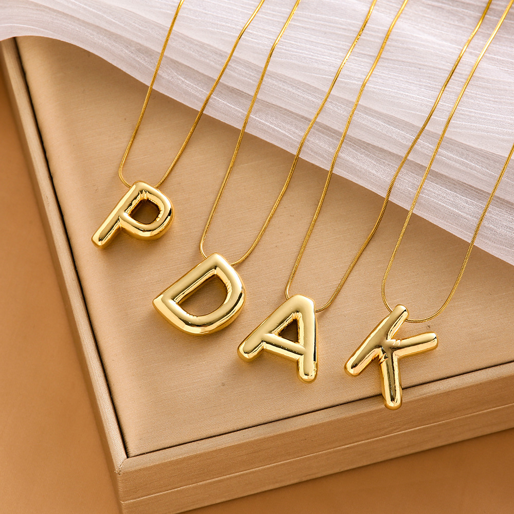 21g Weight Titanium Steel Pendant Material Pendant Necklace Classification Wholesale Jewelry Elegant Letter Titanium Steel Pendant Necklace