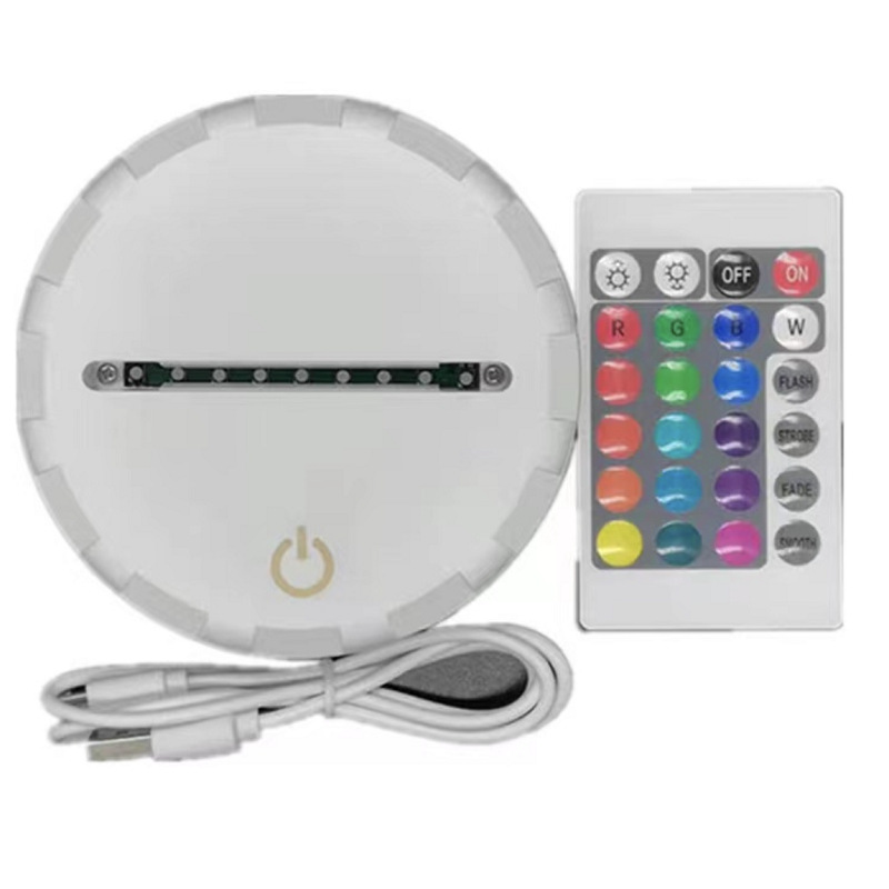 Base de luz nocturna 3D transfronteriza LED colorido toque USB carga táctil control remoto luz nocturna fábrica de origen