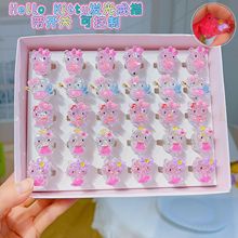 切面晶透网红猫咪小女生可爱发光戒指带开关的闪灯戒圈卡通手饰品