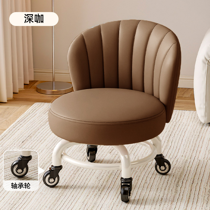 Rueda universal móvil pequeño taburete giratorio con respaldo taburete con polea para bebés pequeños taburete bajo para cambiar zapatos taburete simple antideslizante image 44