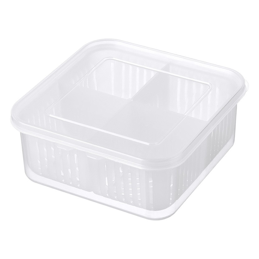 Refrigerador crisper nuevo práctico grande de cuatro rejillas de cebolla crisper con tapa cocina cebolla jengibre ajo caja de almacenamiento