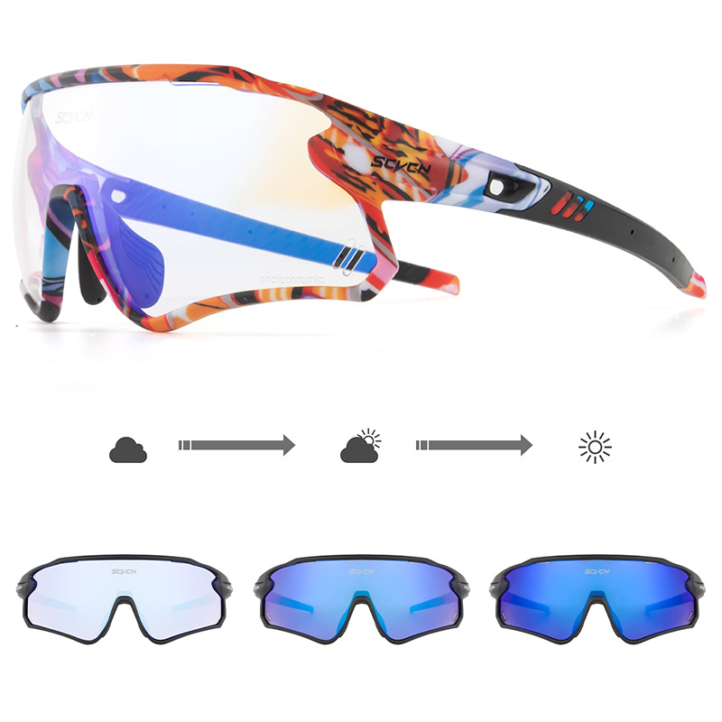 Lentes de Ciclismo Fotocromáticos de TR90 con Plaquetas Nasales Ajustables para Deportes al Aire Libre