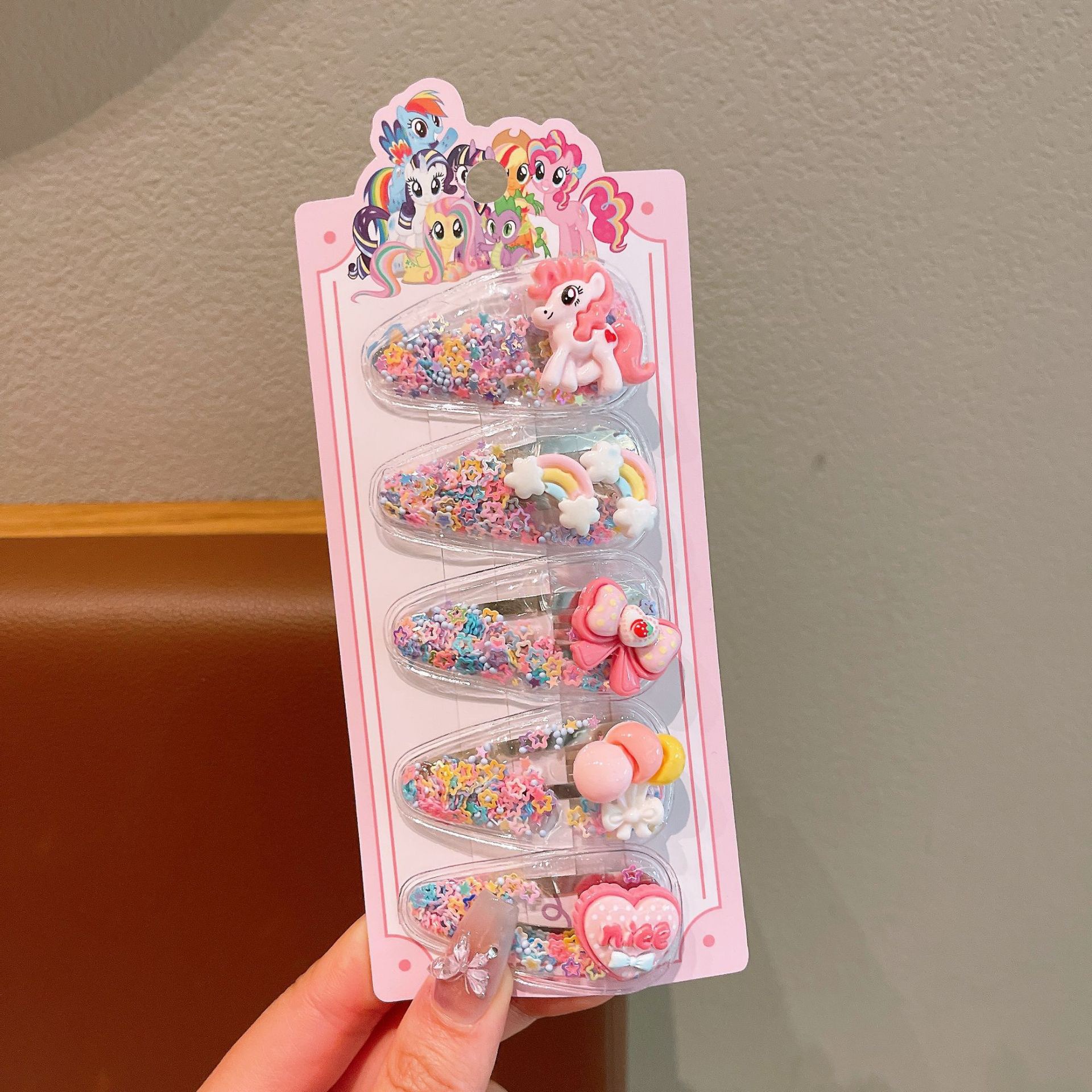 Niños de dibujos animados pony lindos pinzas de cabello niñas paoli pinzas de cabello niñas pinzas de cabello rotas para estudiantes set de pinzas de cabello BB