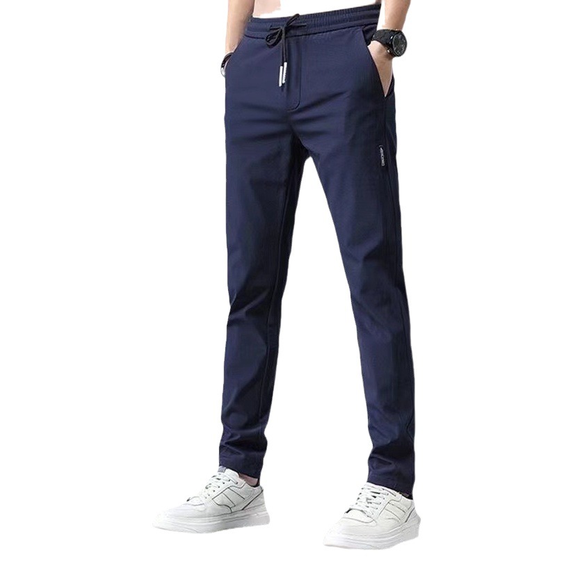 Pantalones de seda de hielo para hombres sueltos transpirables rectos delgados pantalones casuales pantalones delgados de verano estiran Pantalones deportivos para hombres