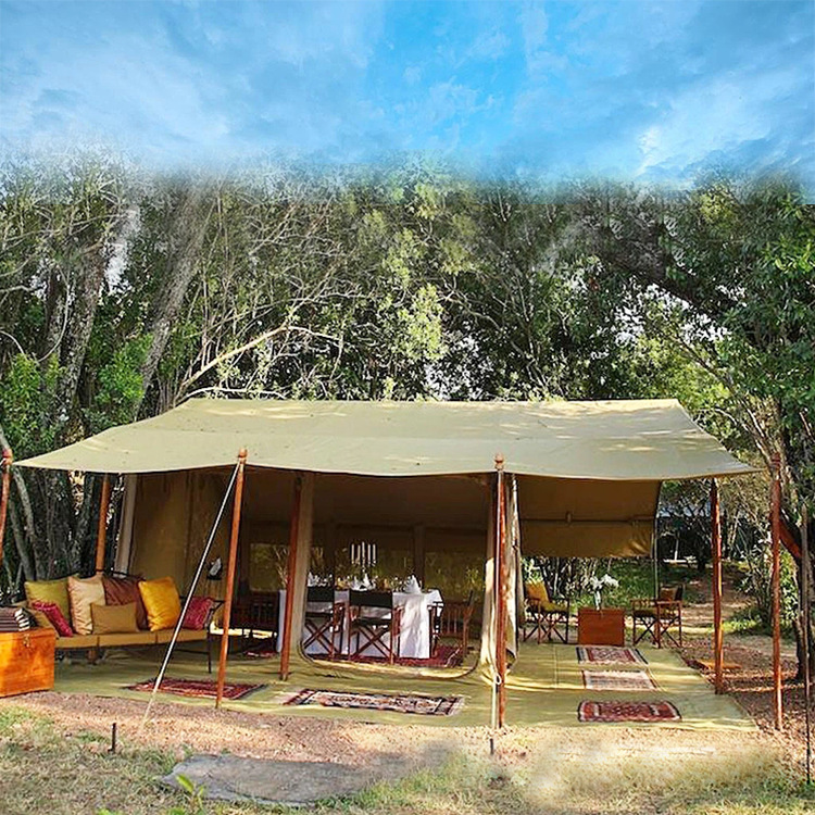 Cabaña de campaña para vacaciones, 30 metros cuadrados, hotel en pradera, experiencia de camping, casa, sombra exterior, ocio al aire libre