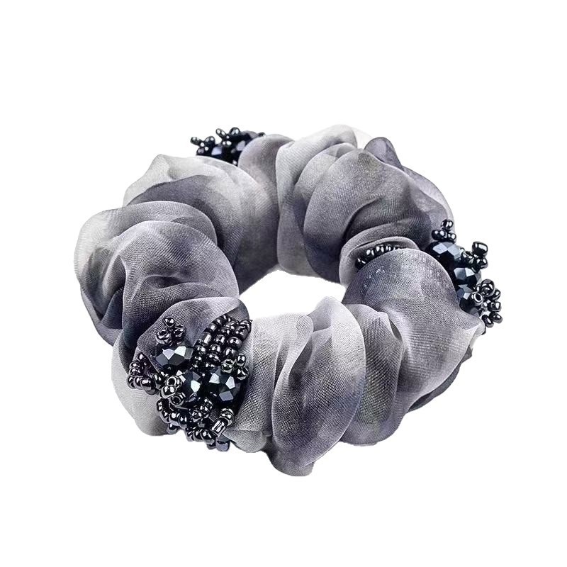 Elástico de cabelo scrunchie em tecido floral estilo chinês_voghion.com