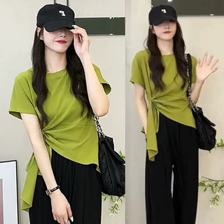 辣妹短袖T恤修身显瘦韩夏季甜美设计感圆领女装新款洋气上衣包邮