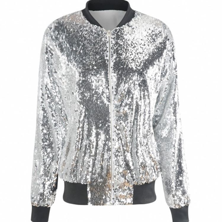 Womens jacket XL sequin baseball uniform jacket female uniforme de béisbol