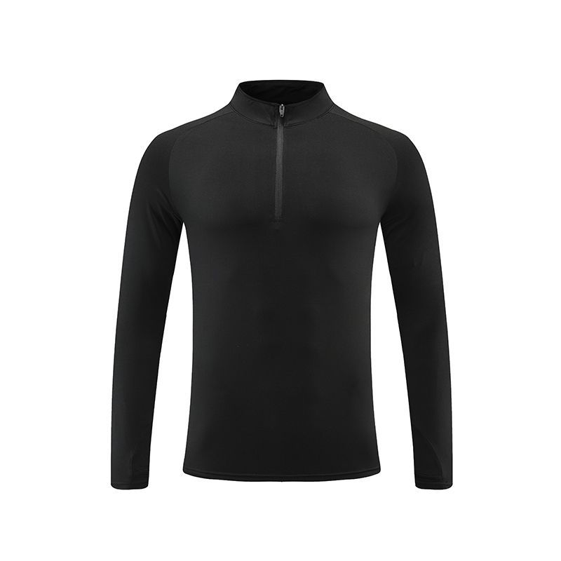 2022 otoño e invierno de secado rápido deportes de manga larga de los hombres media cremallera cuello alto suéter camiseta transpirable entrenamiento de fitness top