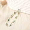 K2136 Alien glass mobile phone chain rose red and green+transparent