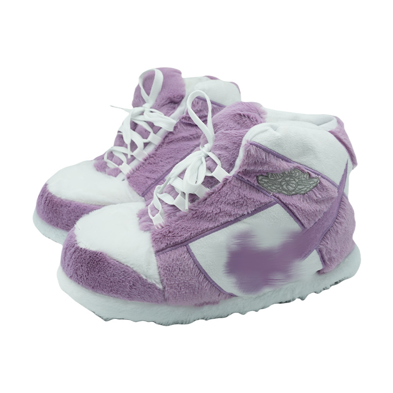 aj1 zapatillas de algodón de coco 1 zapatos de algodón de vuelta al futuro zapatos de pan impermeable y cálido hogar peludo pareja hogar