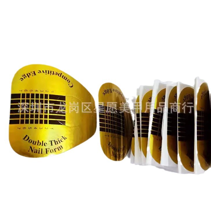 Manicura transfronteriza soporte de papel de herradura dorada 100/pieza soporte de papel de extensión de manicura especial para armadura de cristal de fototerapia