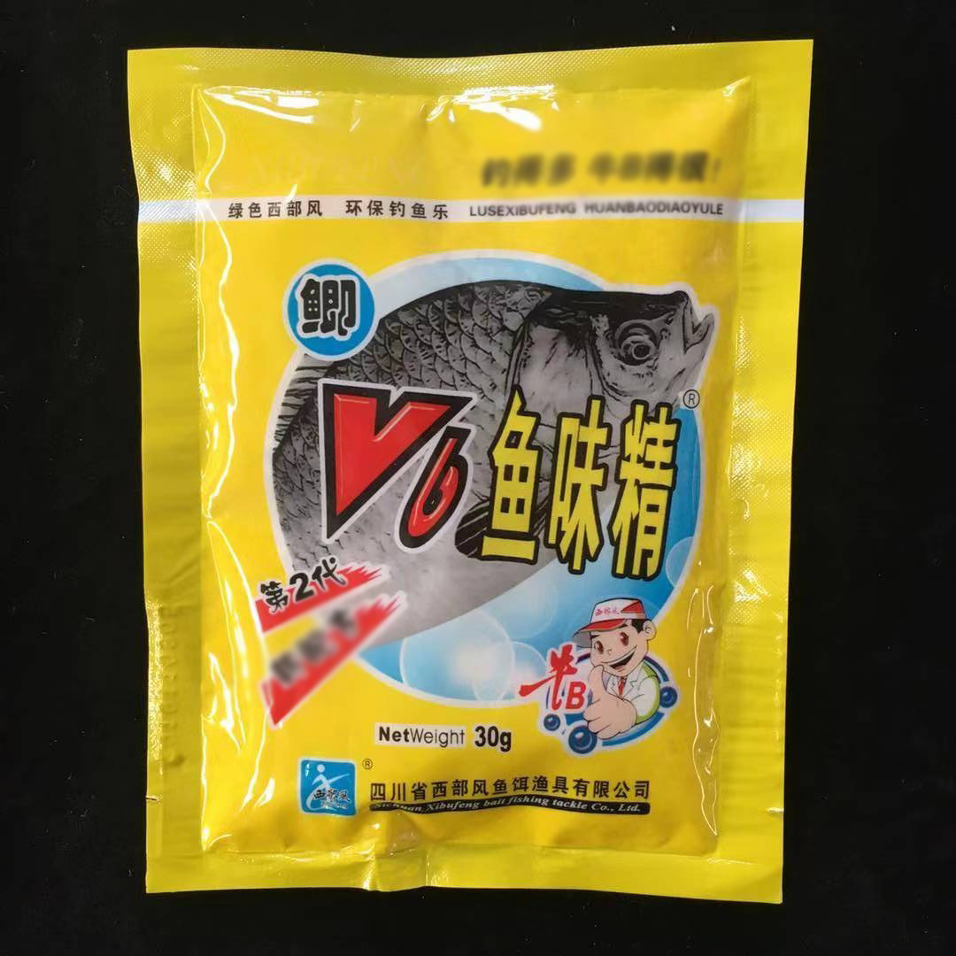 西部风V6鱼味精鲫鲤草鲢鳙30g*每件500包香精小药V6鱼味精小药
