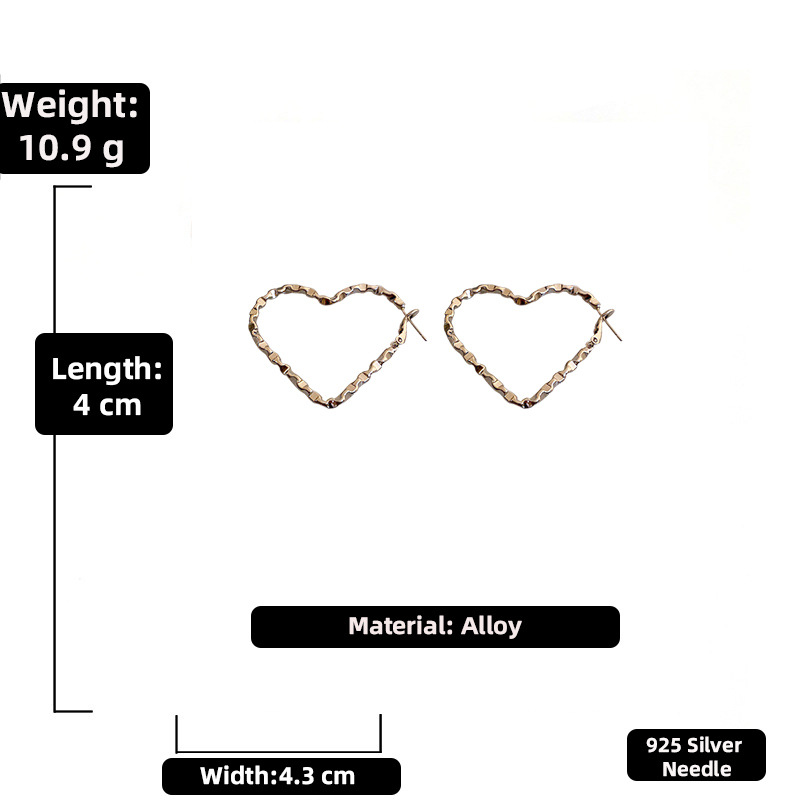 Metal Geometric Hollow Heart Earrings European And American Earrings Wholesale display picture 1