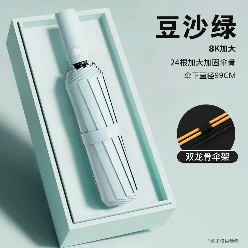 Sombrilla de vinilo triple, doble uso para sol y lluvia, sombrilla plegable, sombrilla con impresión de logotipo, sombrilla publicitaria, protección UV.