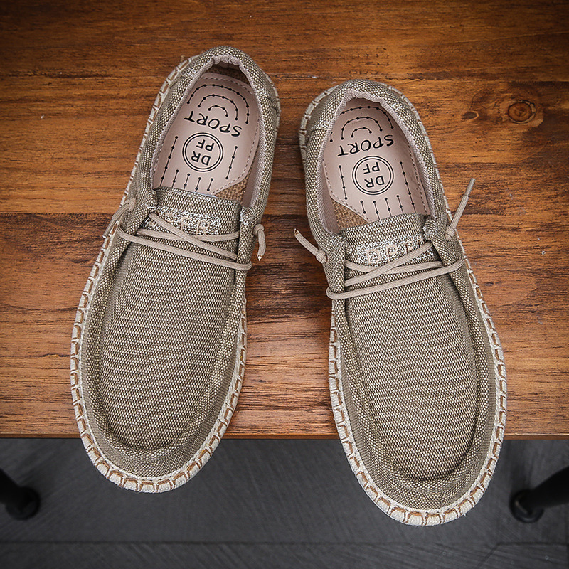 2025 Linen Casual Men's Shoes Export Casual Canvas Shoes Old Beijing Cloth Shoes Men's Lace-Up Breathable