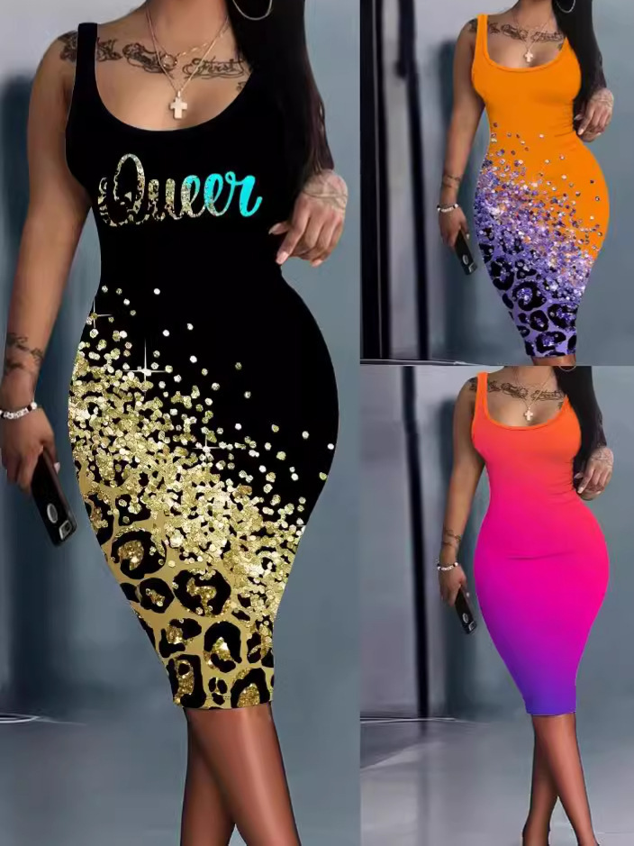 Sexy fashionable summer dress with sleeves sleevless