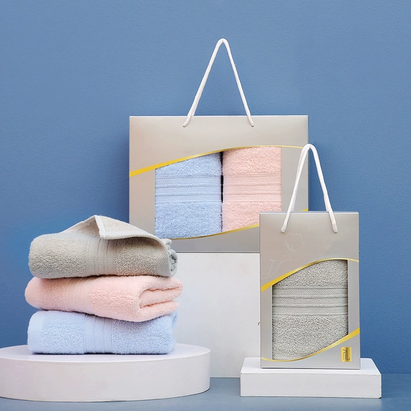 Подарочная коробка с полотенцем из чистого хлопка, свадебный подарок, подарок на открытие мероприятия, сувенир на ежегодную вечеринку, полотенце с логотипом на заказ