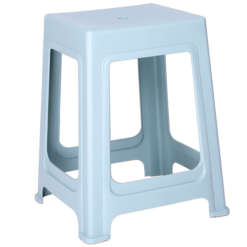 Taburete alto cuadrado grueso azul nórdico - 45 cm de altura ★
