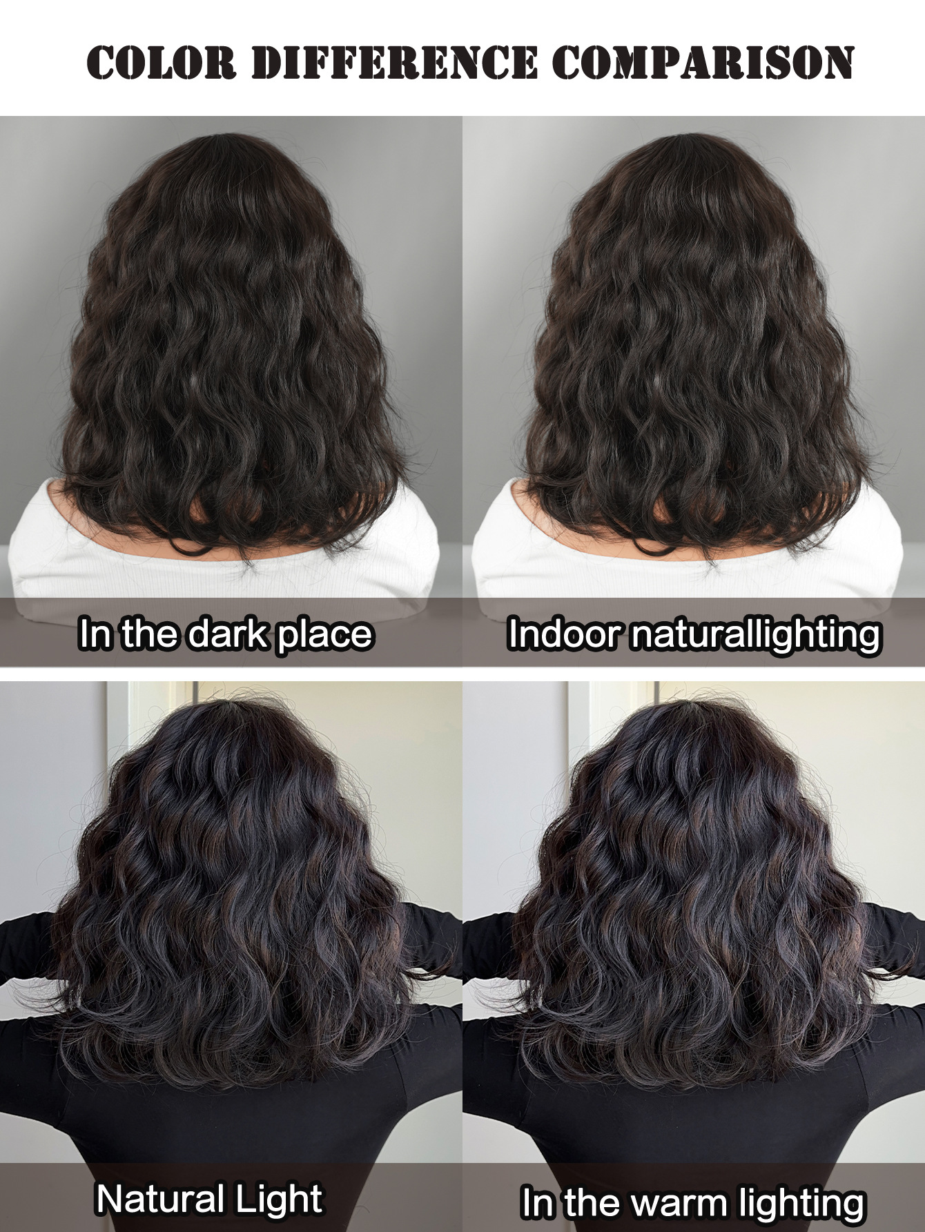 Unisex mittellanges lockiges Haar, kurzes Haar, Bob, Mittelscheitel, altersreduzierendes Chemiefaser-Hochtemperatur-Seidenperückenset_voghion.com