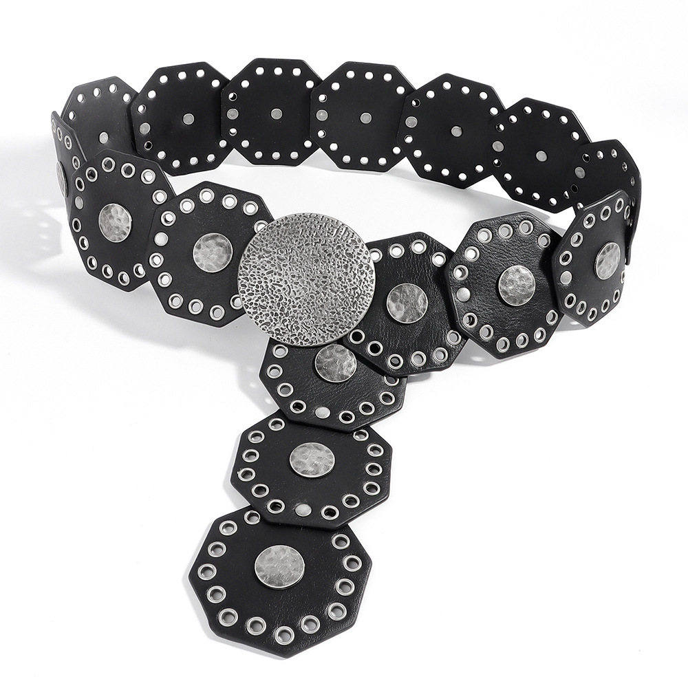 Women's Gender Retro Baroque Style Solid Color Pu Leather Alloy Plating Women's Leather Belts