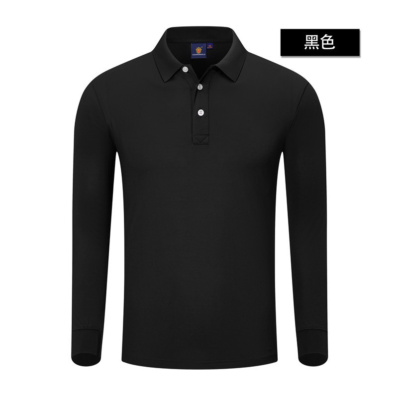 polo衫团体服长袖员工作服翻领企业广告衫刺绣t恤印制刺绣logo字