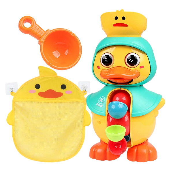 Meng Meng Duck Water Vehicle [Cardamom green]+Yellow duck storage bag