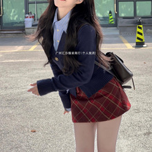 甜辣小香学院风连衣裙春秋季韩剧女主美拉德穿搭JK制服三件套裙子