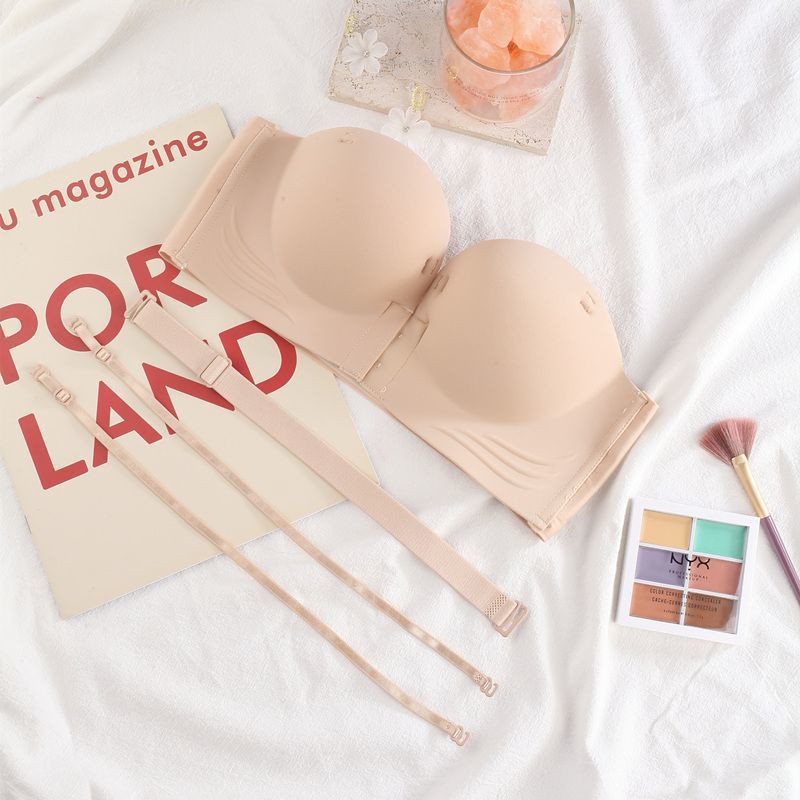Cross-Border Exclusive Supply of Invisible Front-Clasp Anti-Slip Bandeau Bras for Small Busts That Enhance and Create a Fuller, More Voluptuous Look