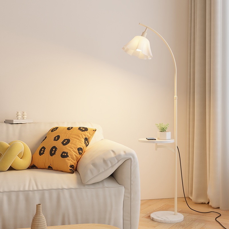 Petal Floor Lamp Cream Style Living Room Sofa Side Storage Integrated Bedroom Bedside Internet Celebrous Floor Lamp