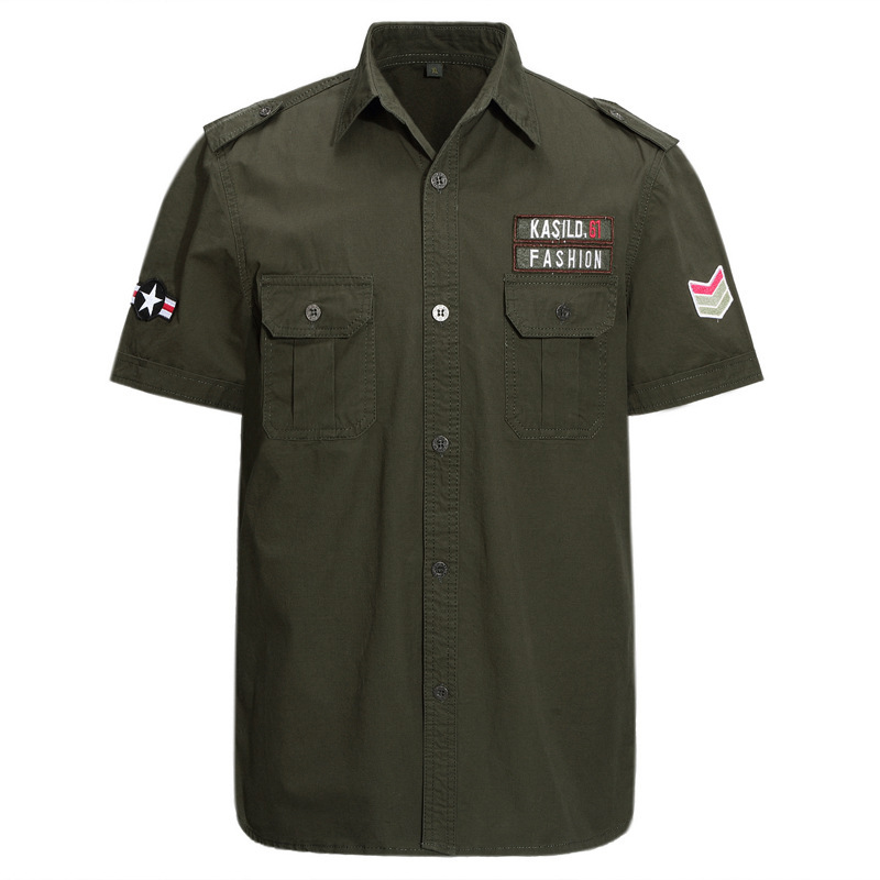 Men's Short-Sleeve Shirt Hong Kong Style Loose Shirt 2023 Summer Thin Workwear Casual Jacket Top Trendy New Summer Style