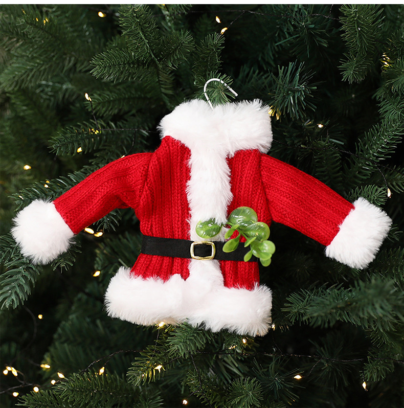 Handmade Knit Santa Claus Ornament – Striped Red & White Christmas Tree Decor, Festive Hanging Decoration For Holiday Home, Mantel & Gifts​_voghion.com